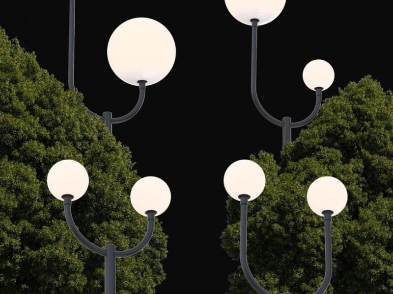 уличные светильники в форме шаров